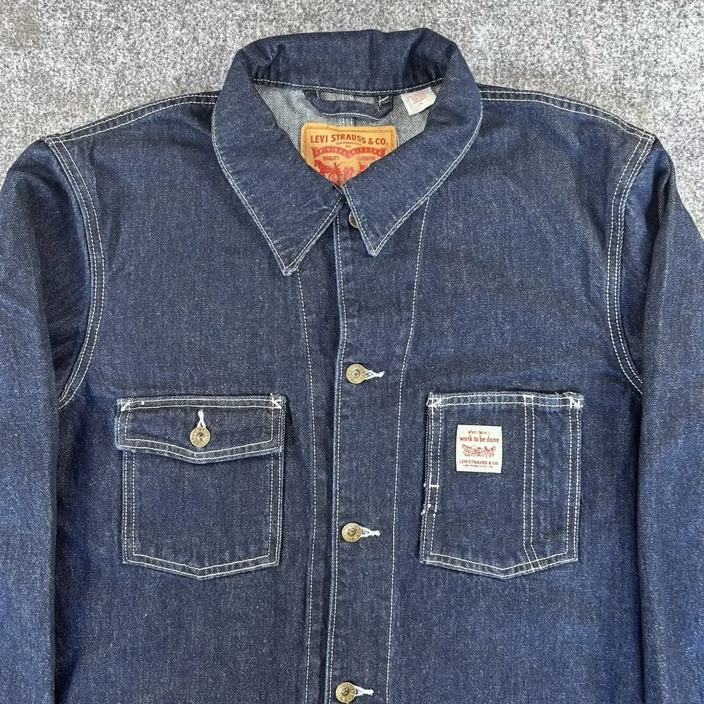 Levi's Berkeley Chore Coat Denim Jacket Men's M Relaxed Cotton Dark Wash
